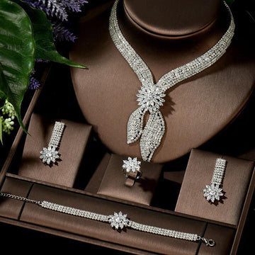NEW - Magnificent Luxury Big AAA+ Cubic Zirconia Diamonds Jewellery Set - The Jewellery Supermarket